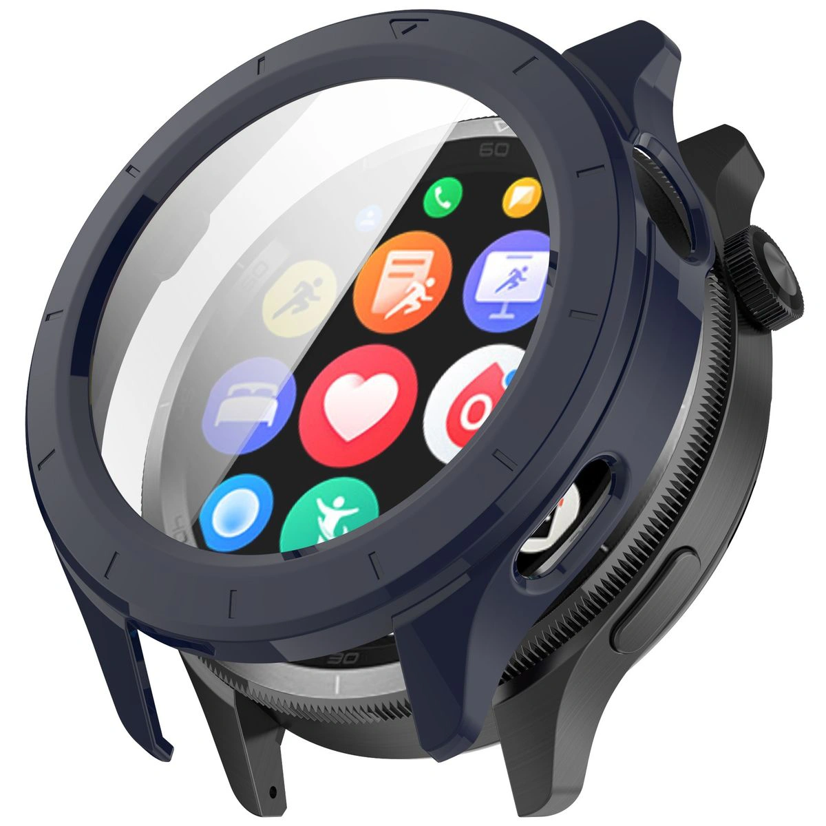 Wizualizacja nakładania etui Bizon Case Watch Adamo do Xiaomi Watch S4